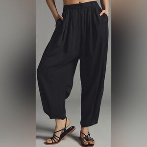 ANTHROPOLOGIE BLACK PLEATED TROUSERS NWT